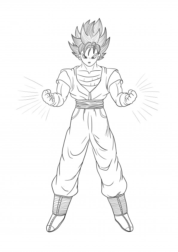Goku Super Saiyan from Dragon ball Z coloring sheet free download