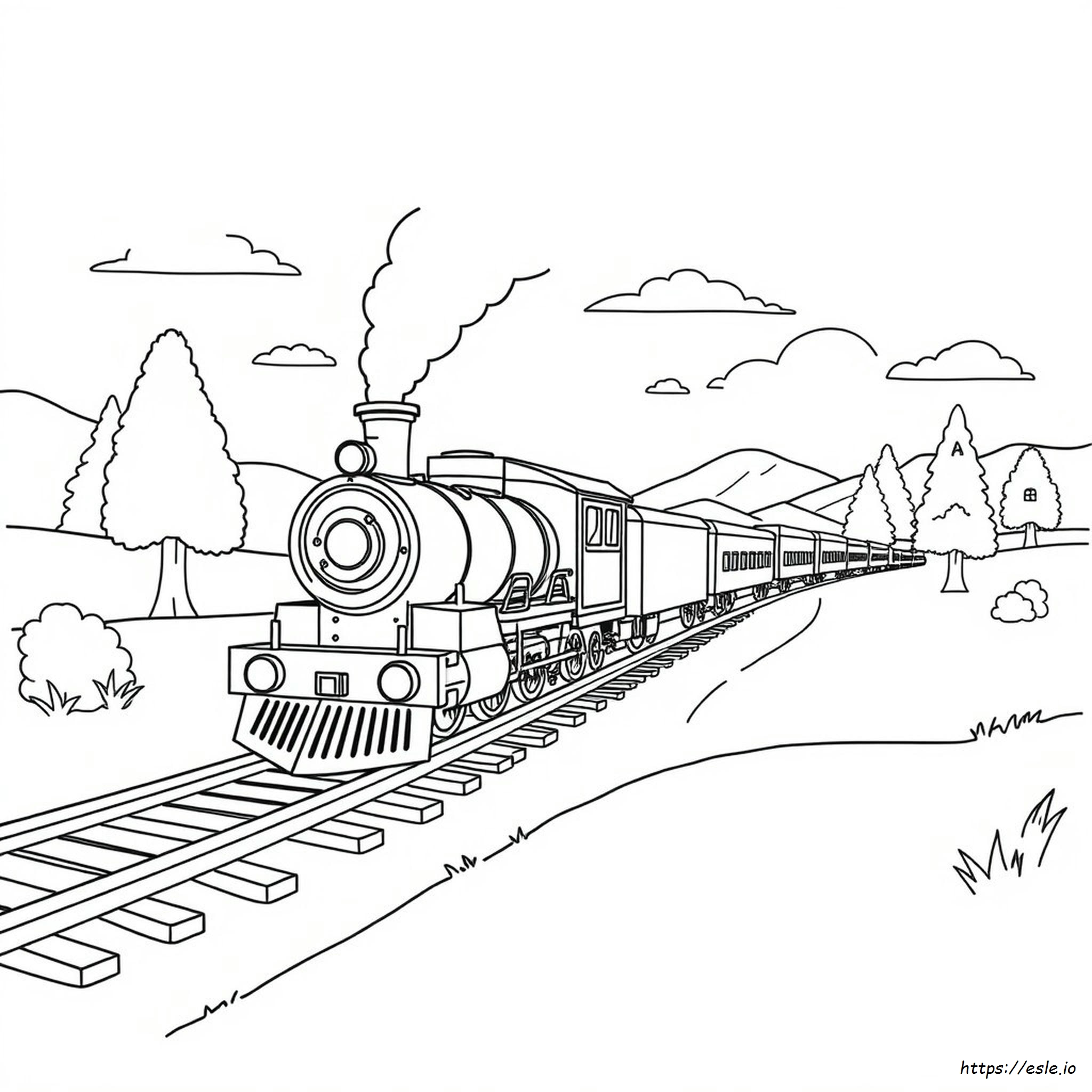 Train Coloring Page - Free Printable