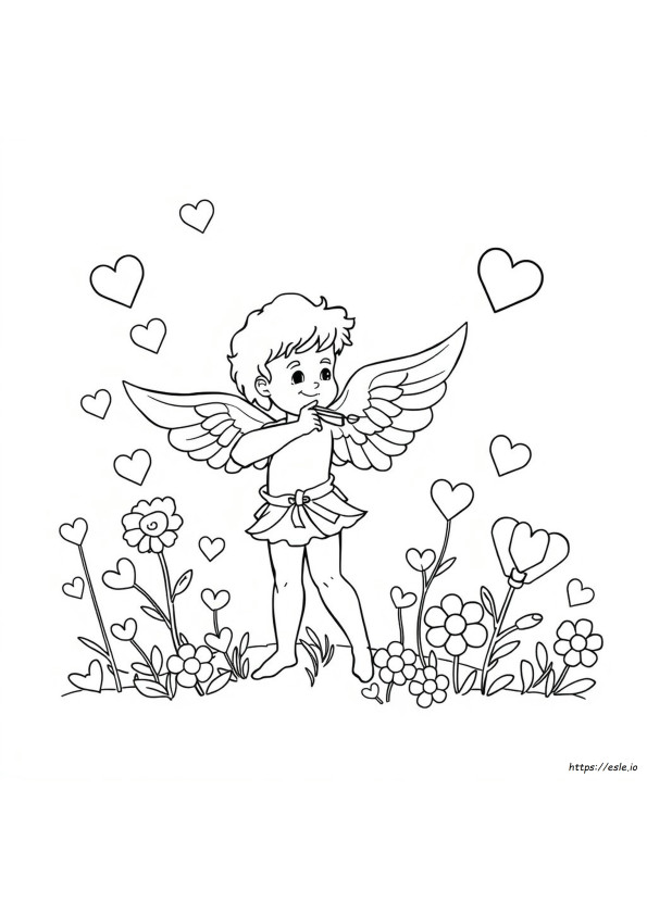 Valentijn Cupido Kleurplaat