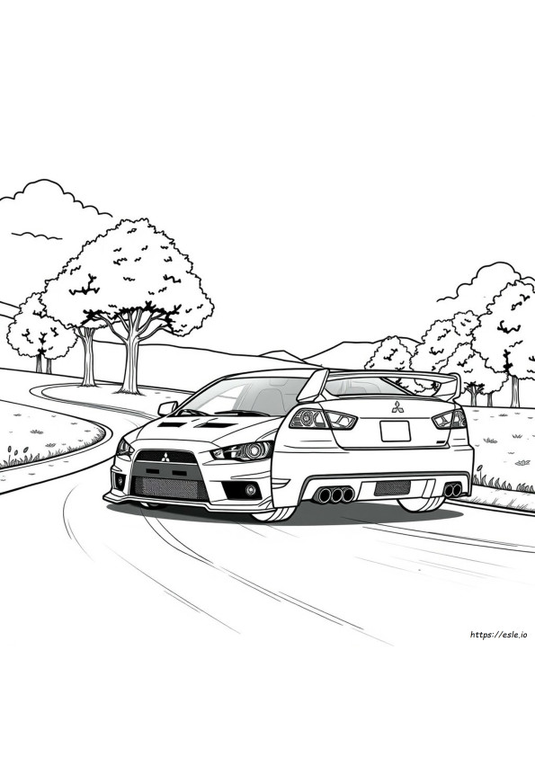 Mitsubishi Evo Para Colorir