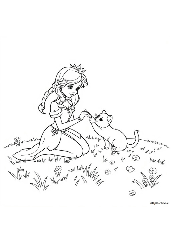 Princess Kitten Coloring Page