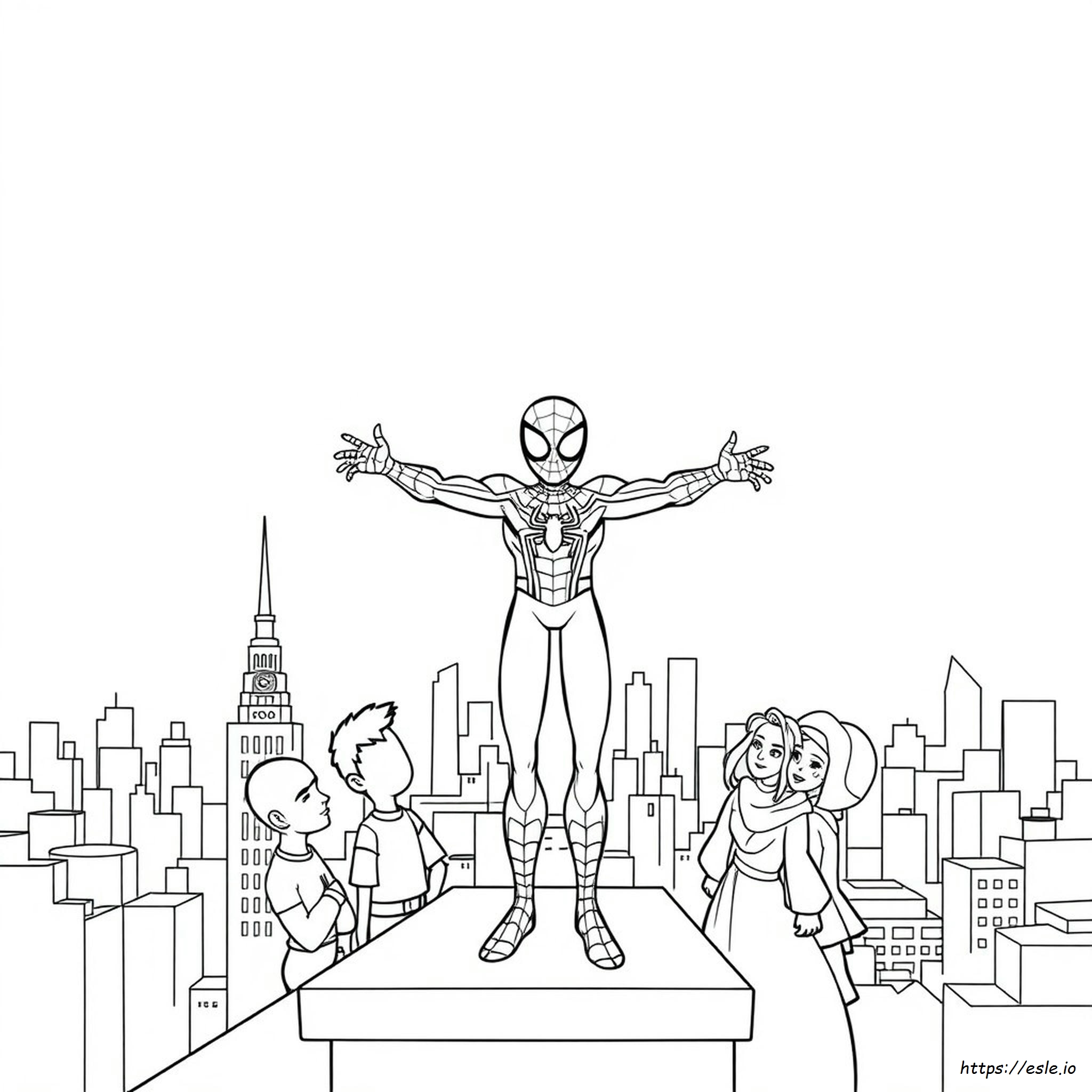 Halaman Mewarnai Spidey Dan Teman-Temannya
