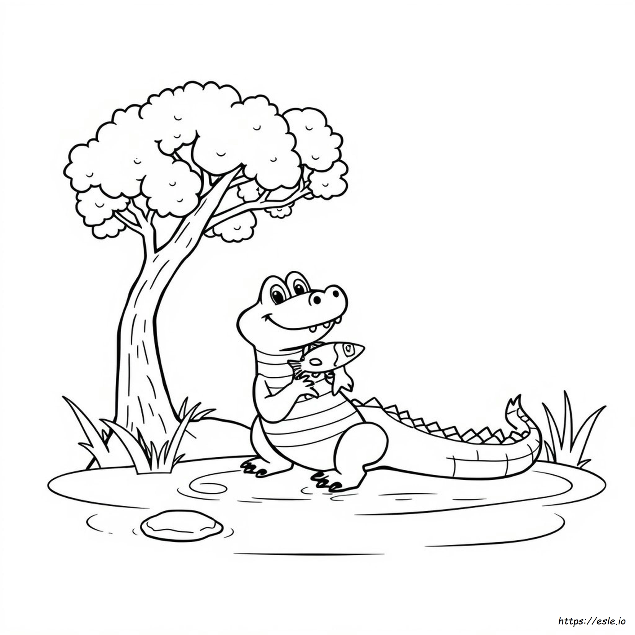 Cute Alligator Coloring Page - Free Printable