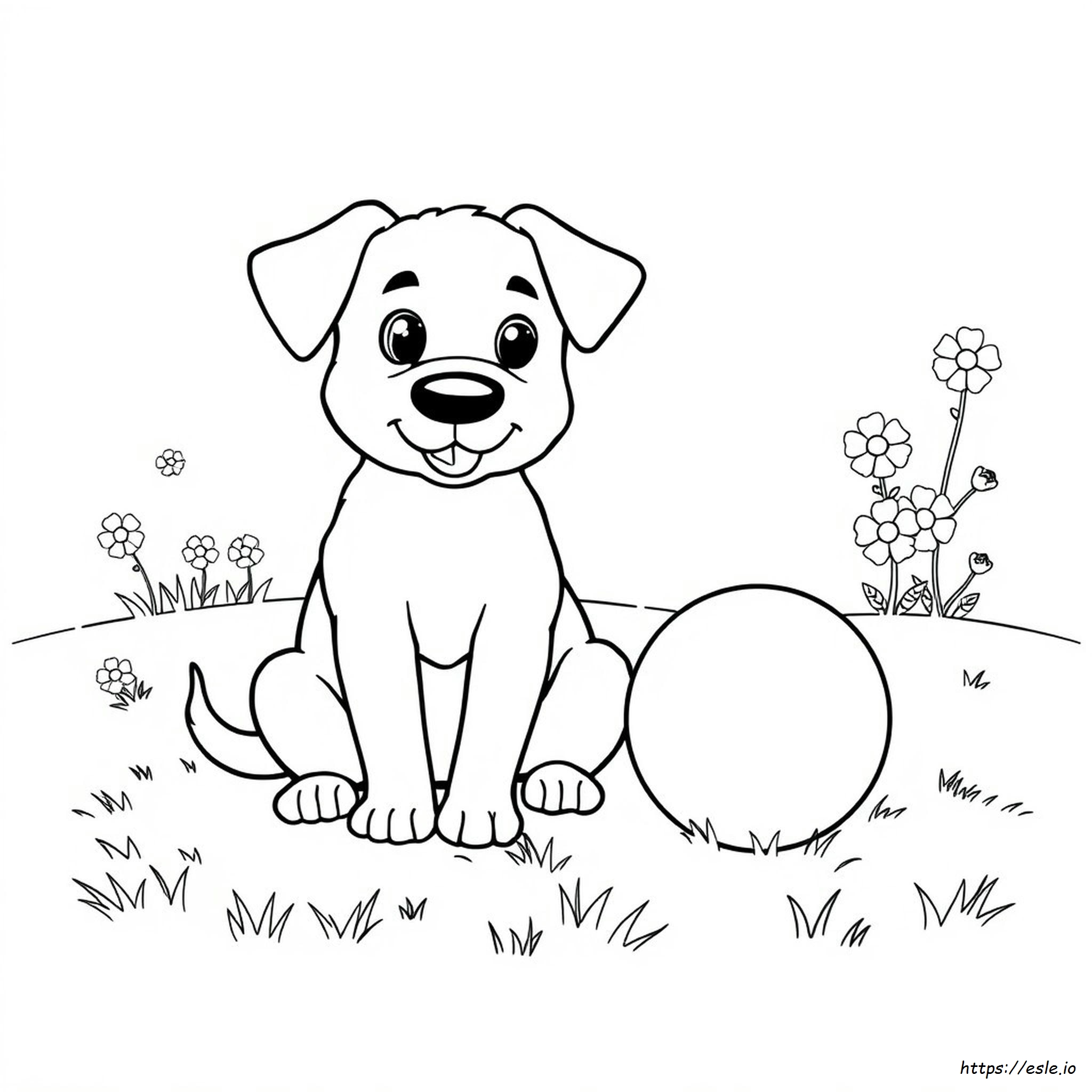 Sevimli Köpek Boyama Sayfası - Yazdır