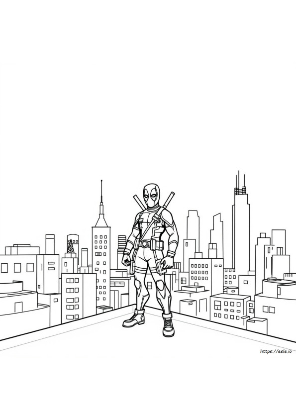 Easy Coloring Pages Deadpool Drawing