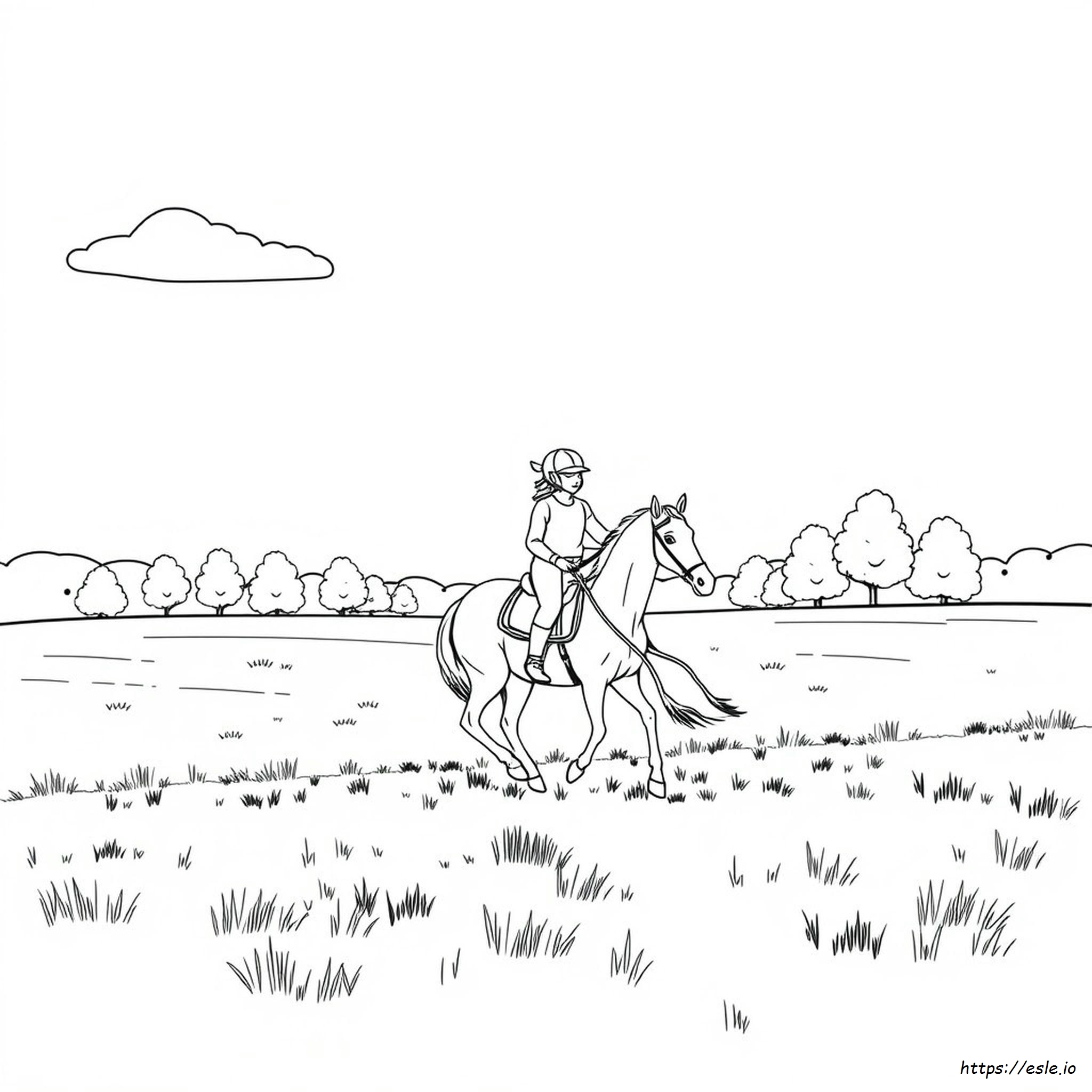 Horseback Riding Coloring Page - Free Printable PDF