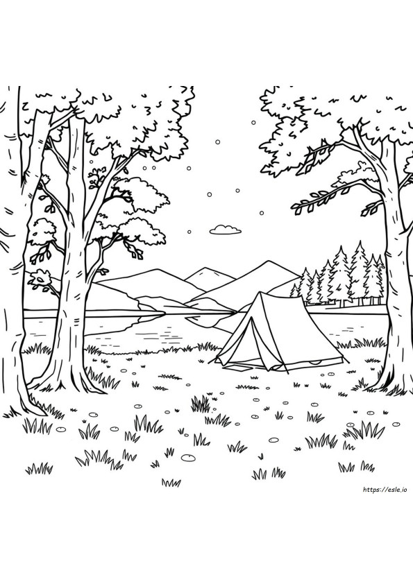 Camping Tent Coloring Page
