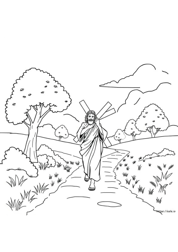 Jesus Trägt Kreuz Ausmalbilder