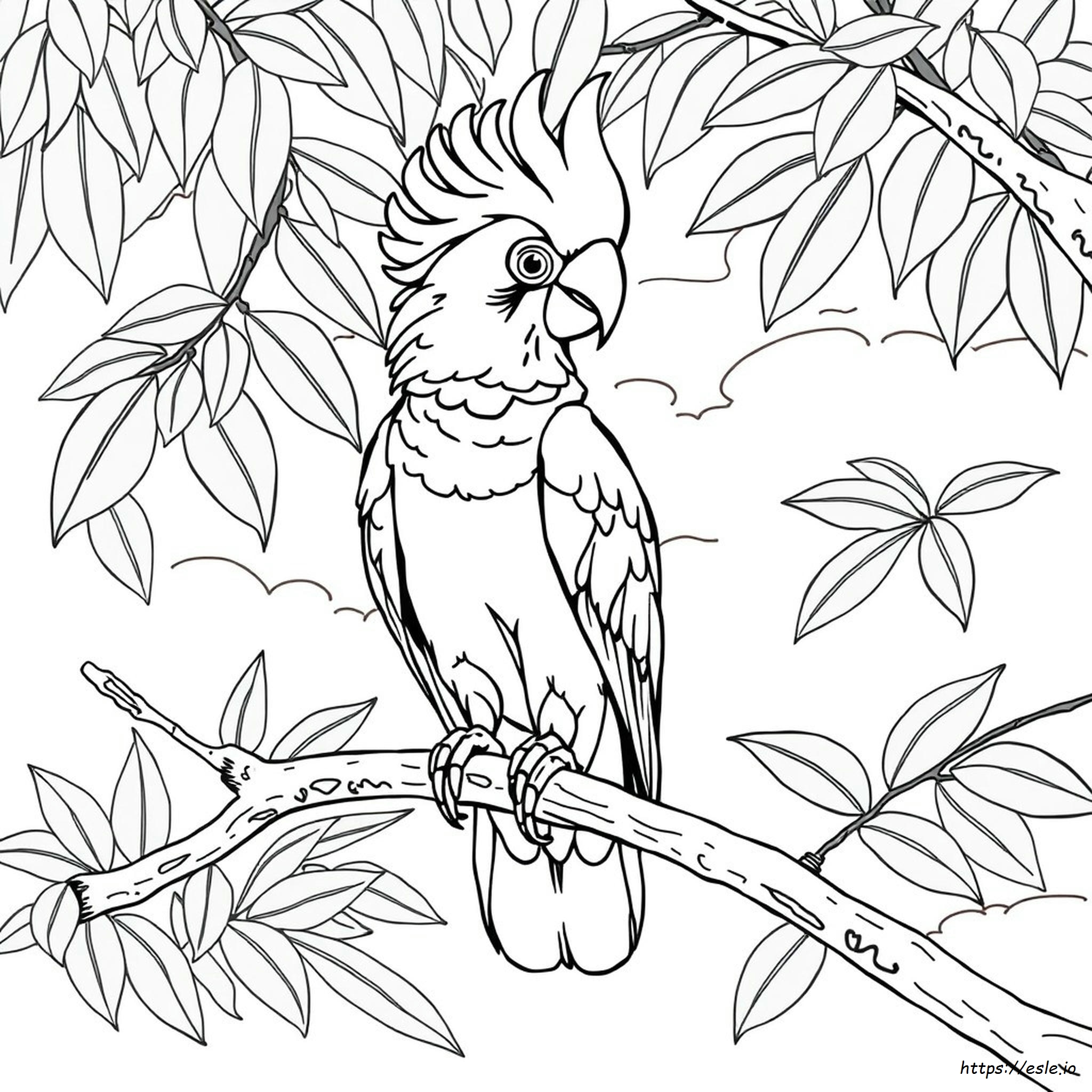 Realistic Cockatoo Coloring Page - Free Printable PDF