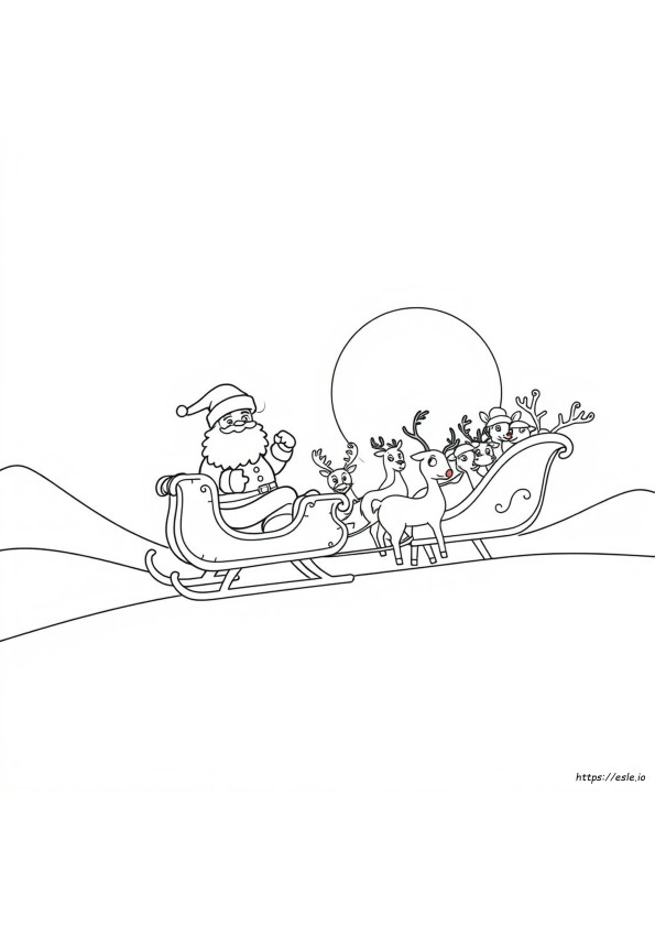 Babbo Natale Sulla Slitta Da Colorare
