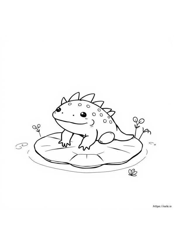 Kawaii Libro Da Colorare Axolotl Carino Da Colorare