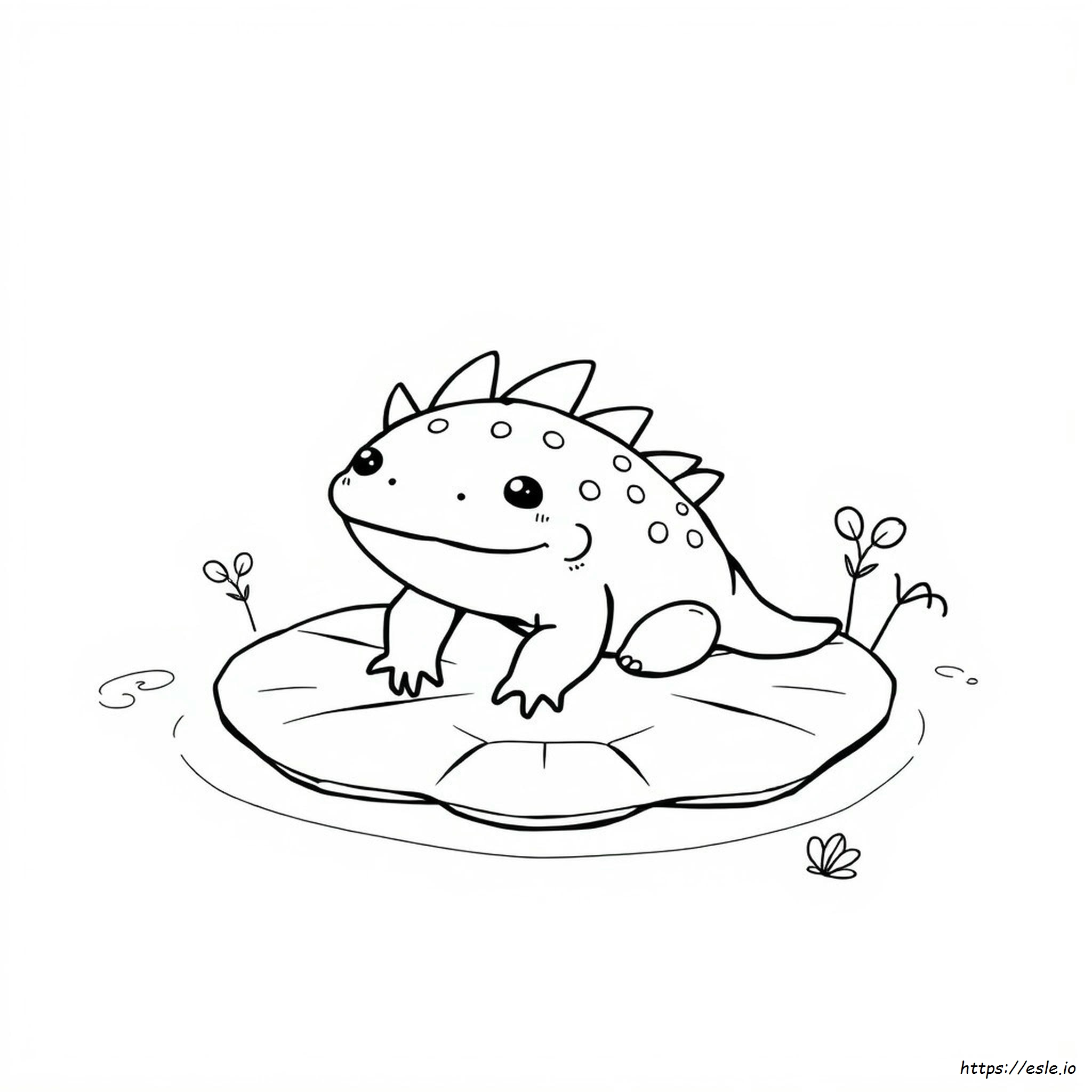 Disegno Axolotl Kawaii Da Colorare