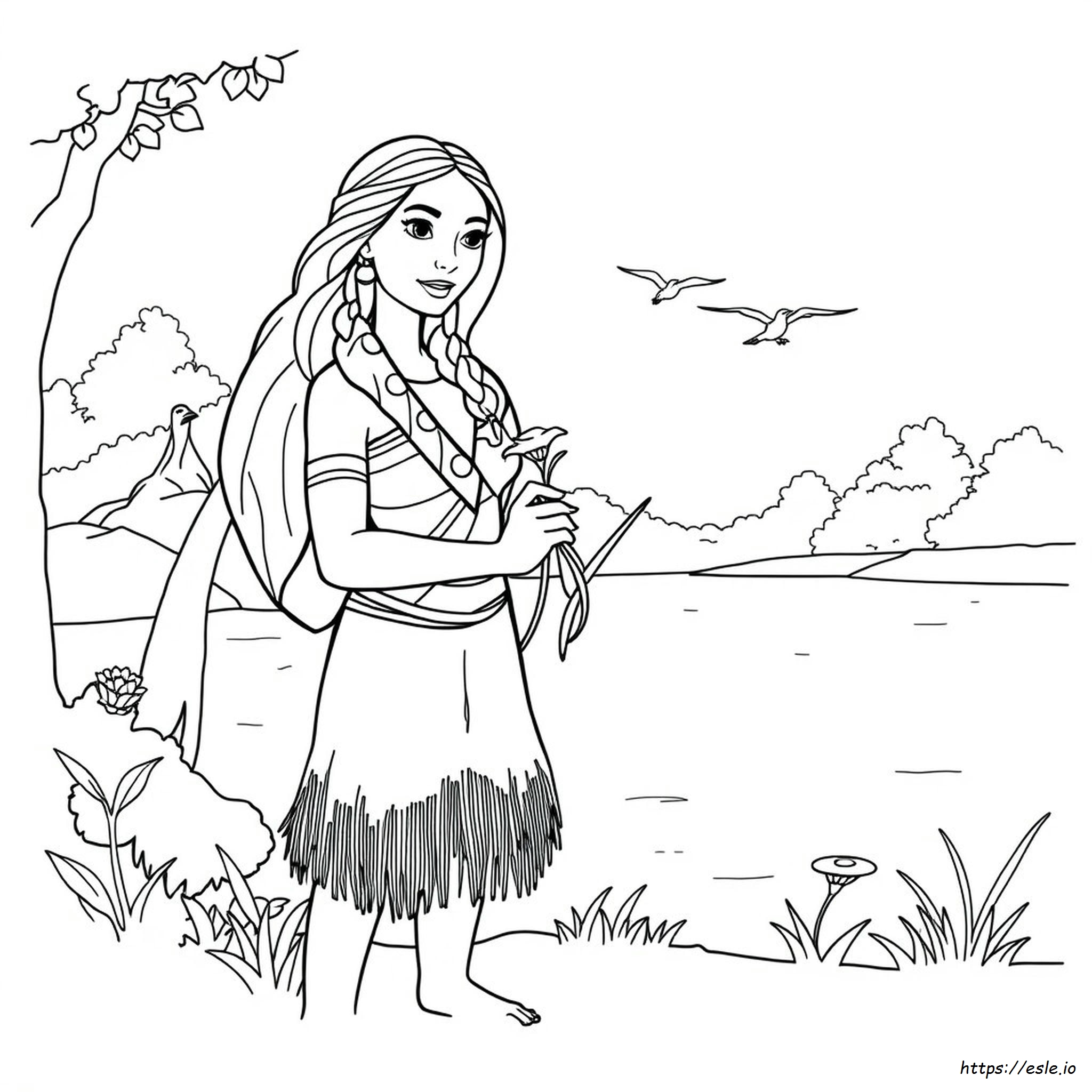 Pocahontas Colouring Page - Free Printable