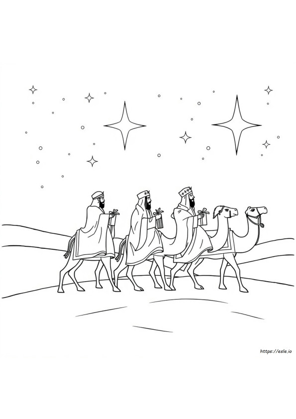Three Kings Coloring Page