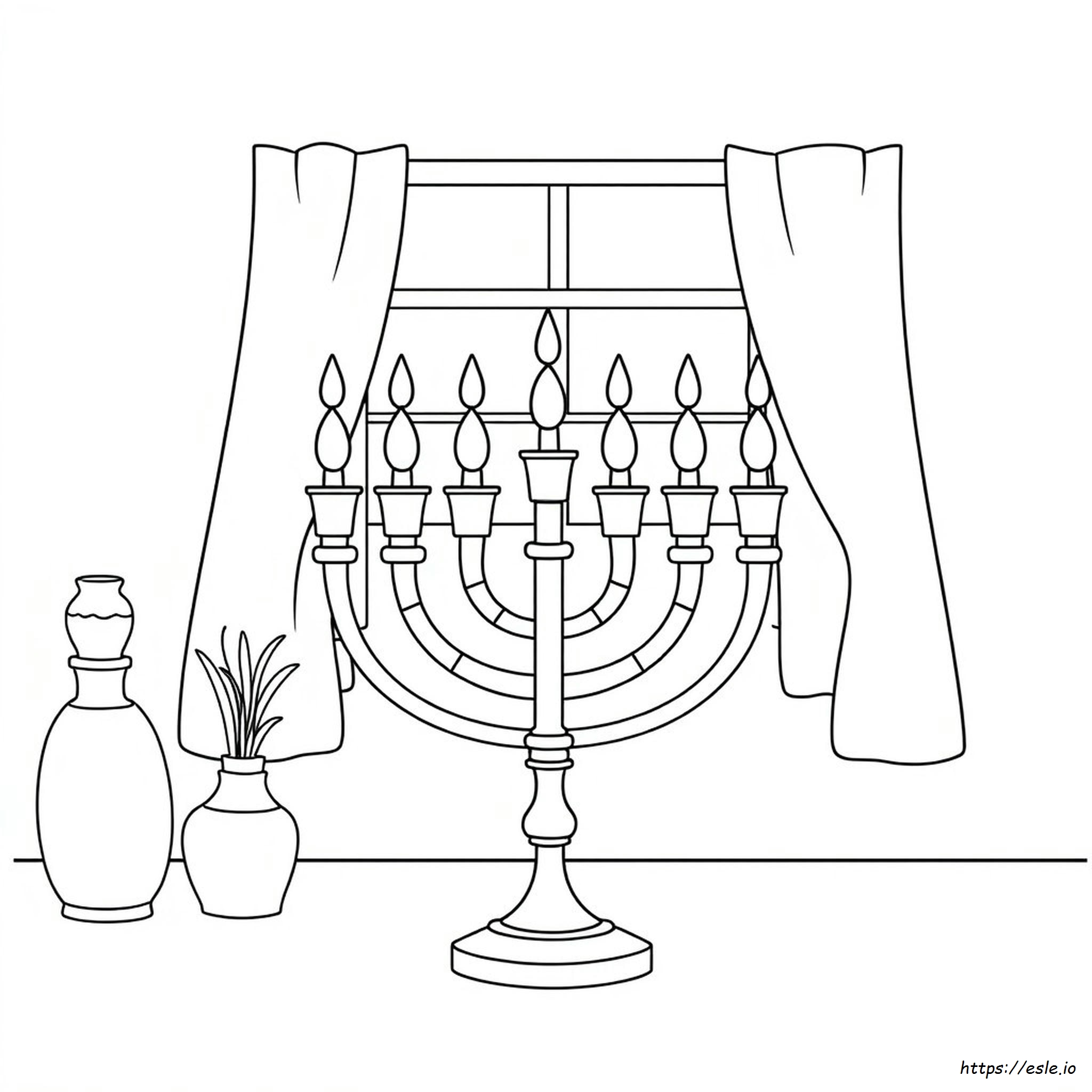 Menorah Coloring Page - Free Printable