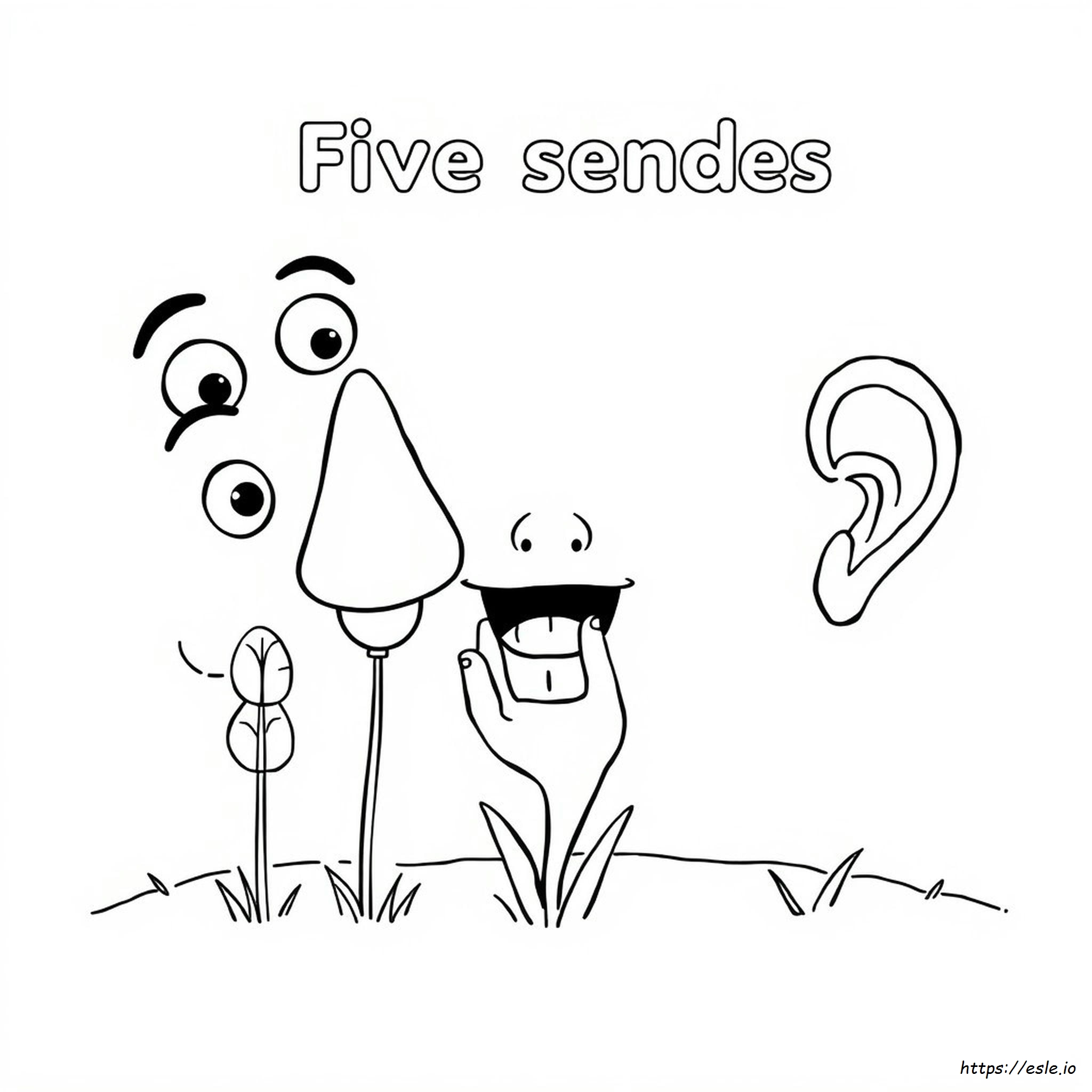 Five Senses Coloring Page For Preschool - Free Printable