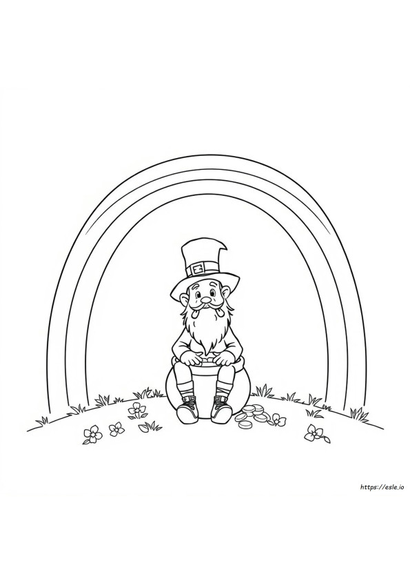 Duende Y Arcoíris Para Colorear