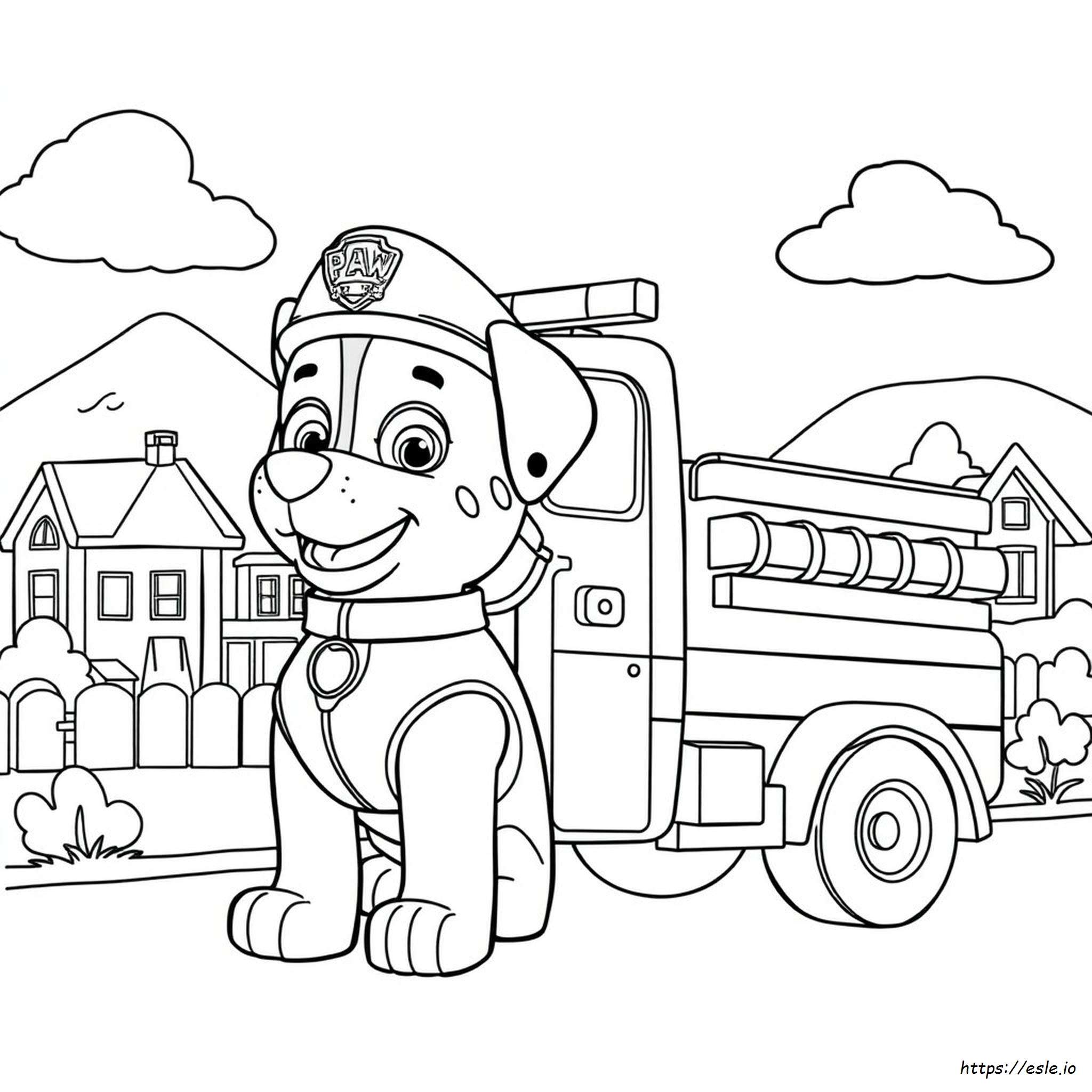 Marshall Paw Patrol Gambar Mewarnai Untuk Dicetak