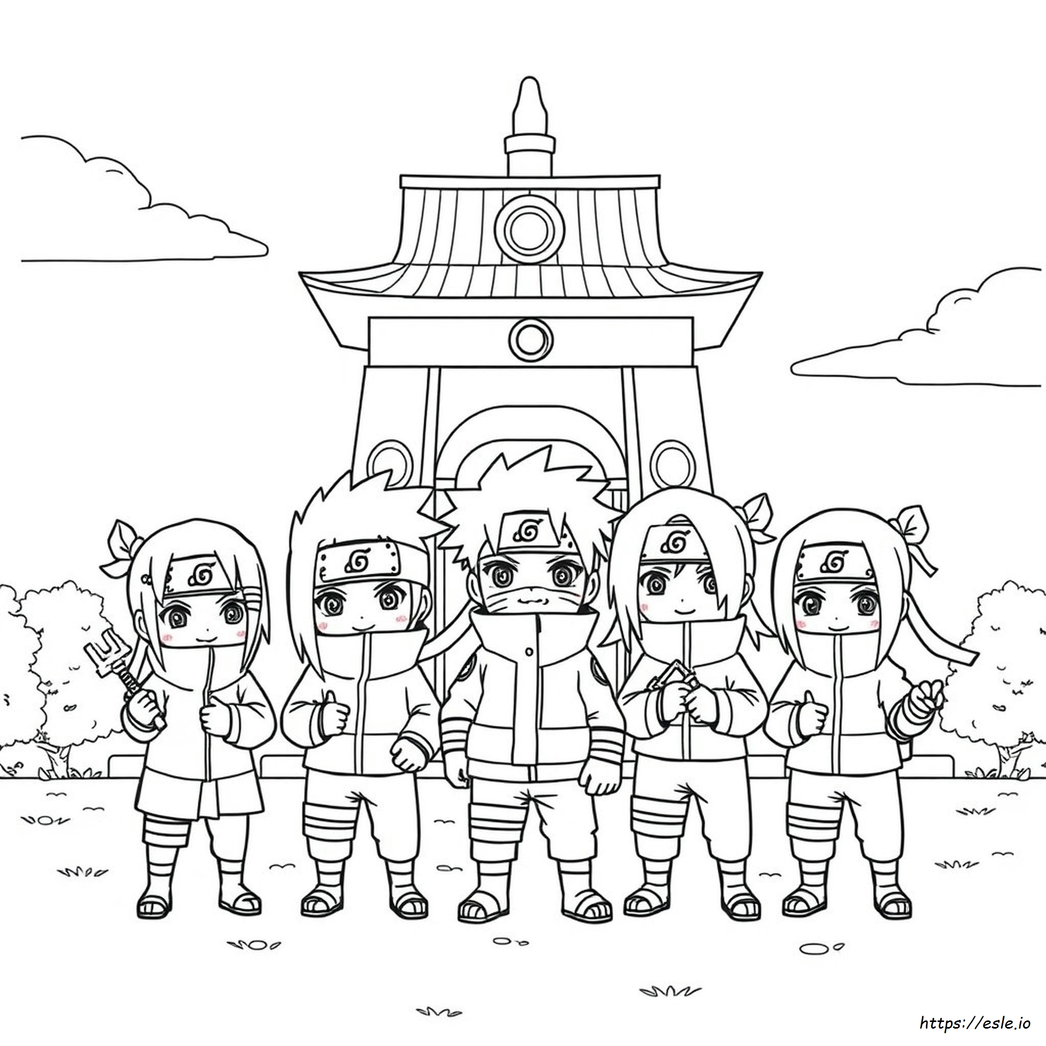 Chibi Team 7 Naruto Coloring Pages
