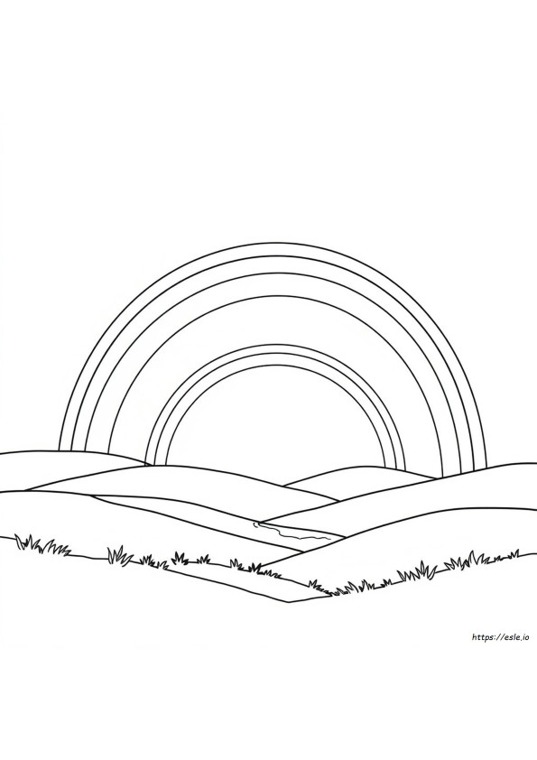 Rainbow Coloring Page For Adults