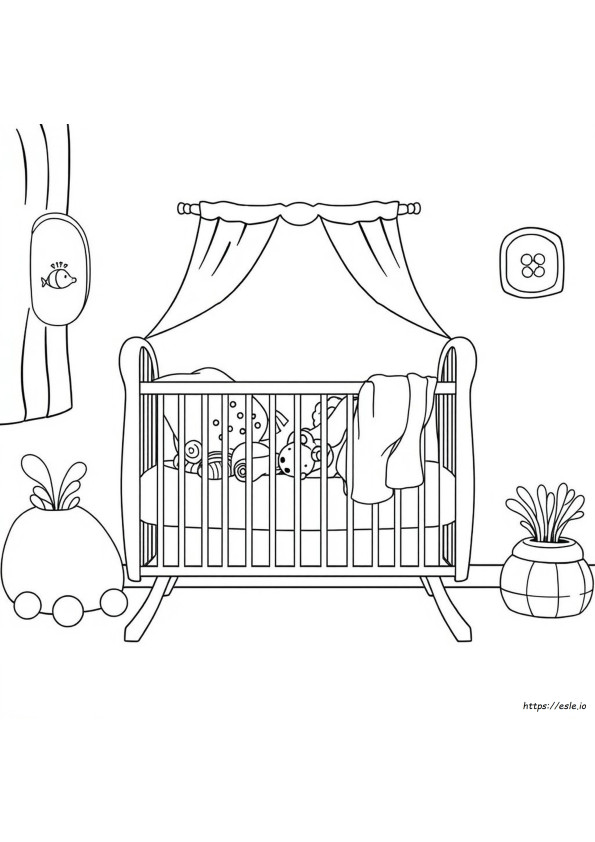 Crib Coloring Page