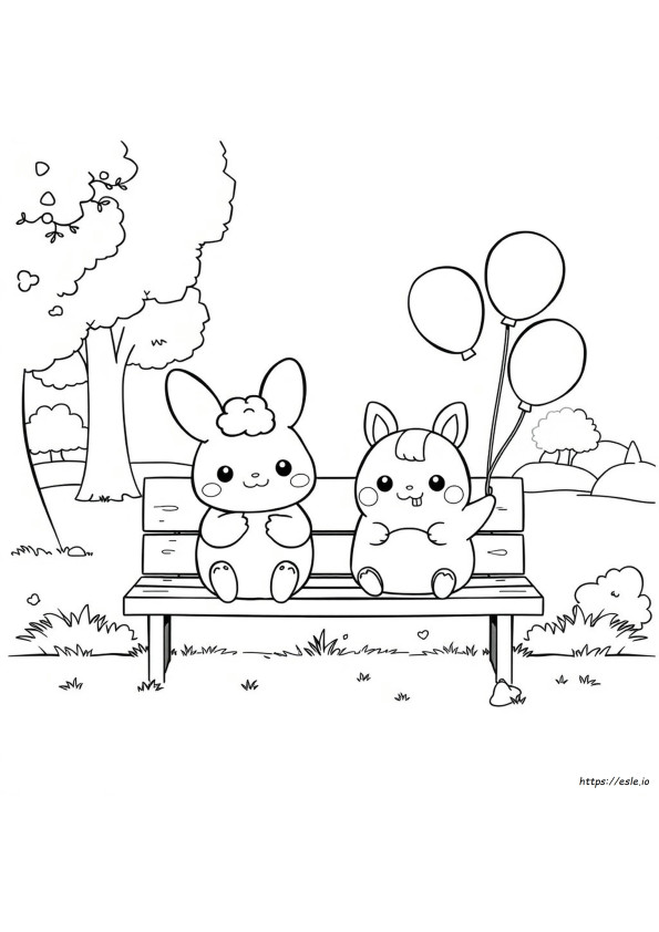 Cinnamoroll E Pochacco Para Colorir