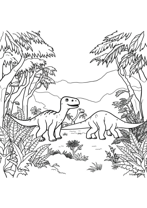 Dinosaurukset Värityskuvat Ja Tulostus
