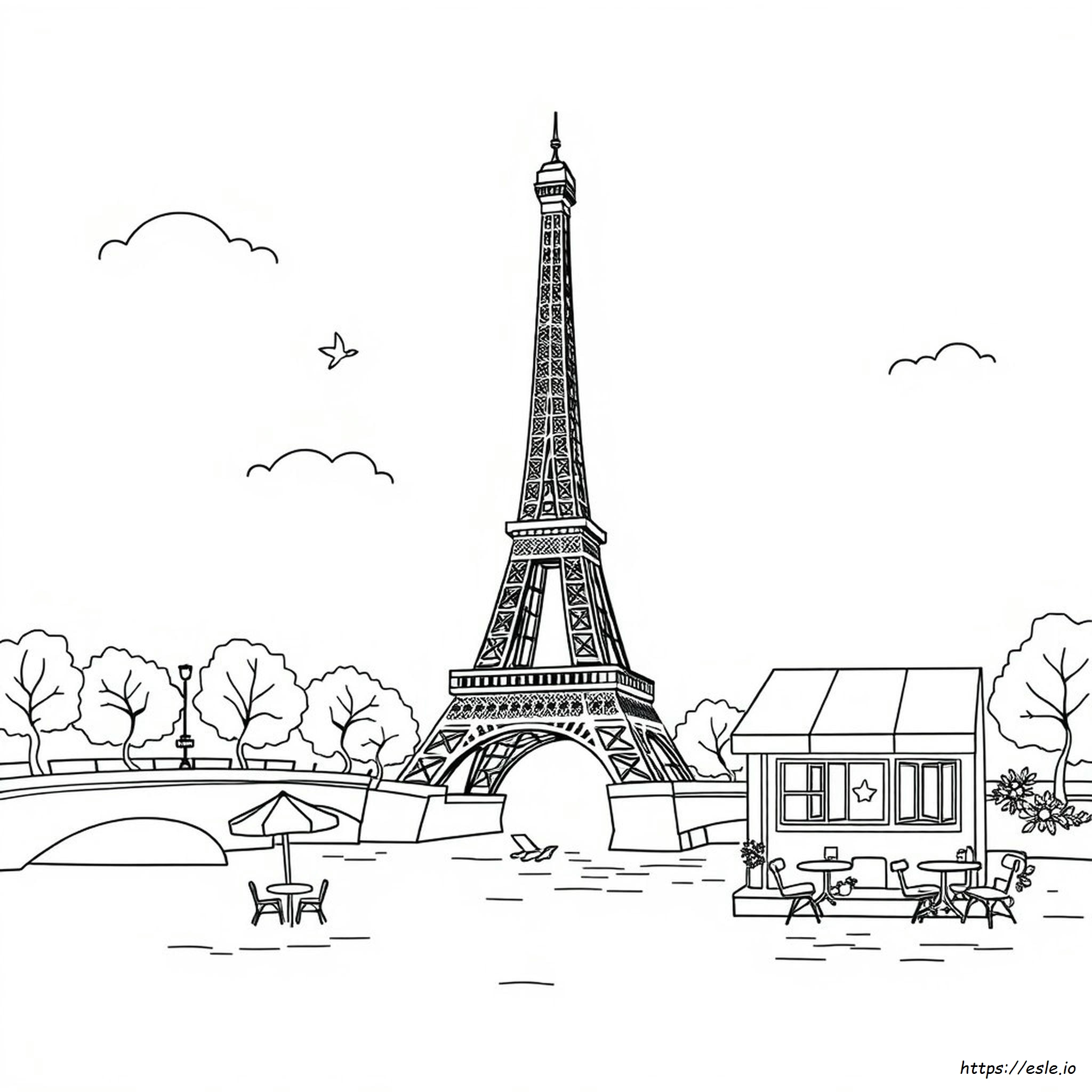 Free Printable French Colouring Pages - Eiffel Tower