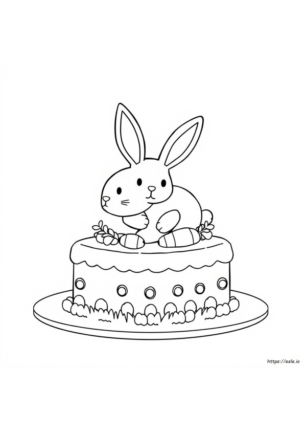 Bunny Cake Coloring Page
