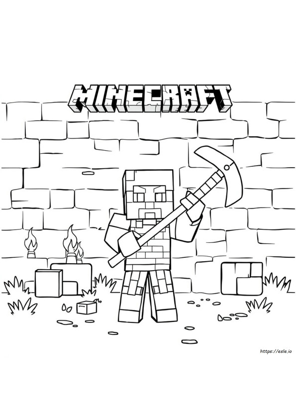 Minecraft Hoe Coloring Pages