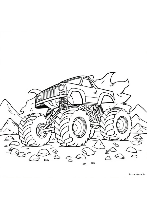 Earth Shaker Monster Truck Coloring Page