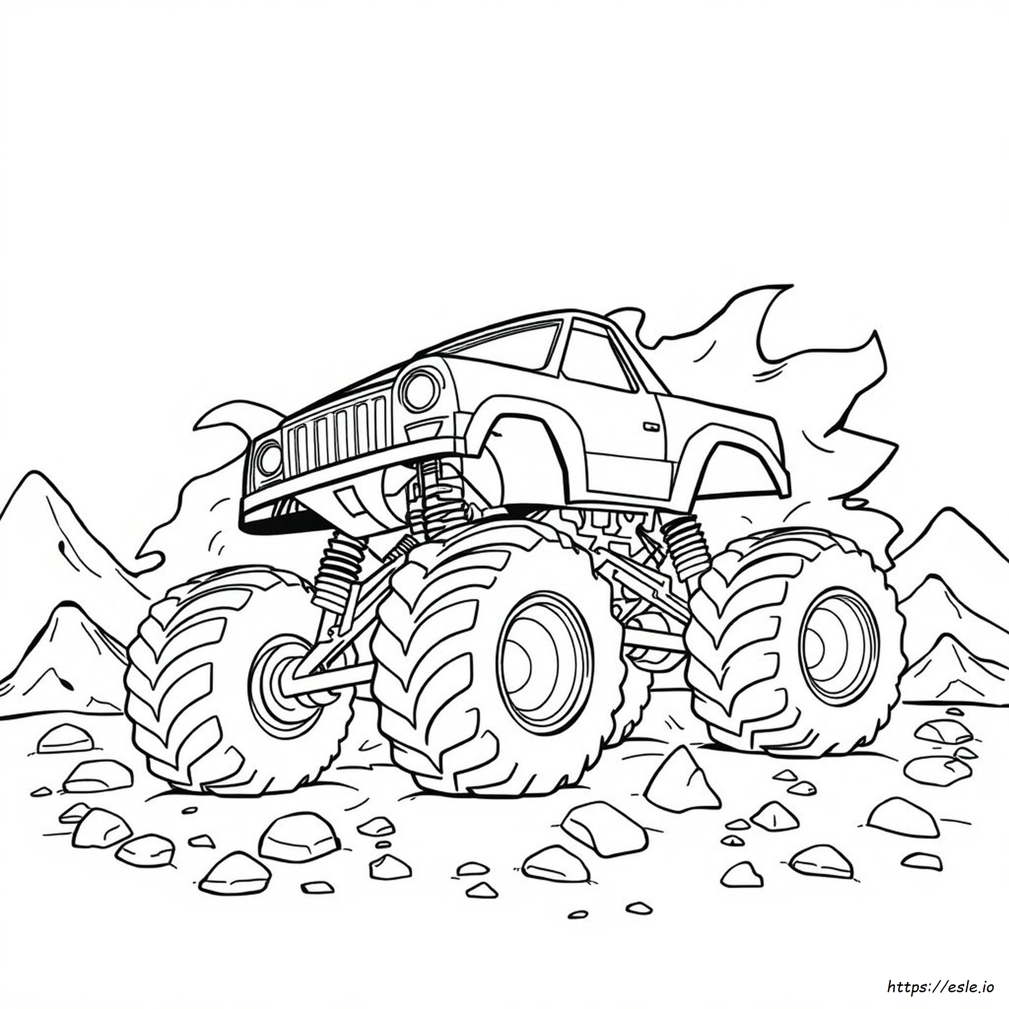 Truk Monster Pengguncang Bumi Gambar Mewarnai