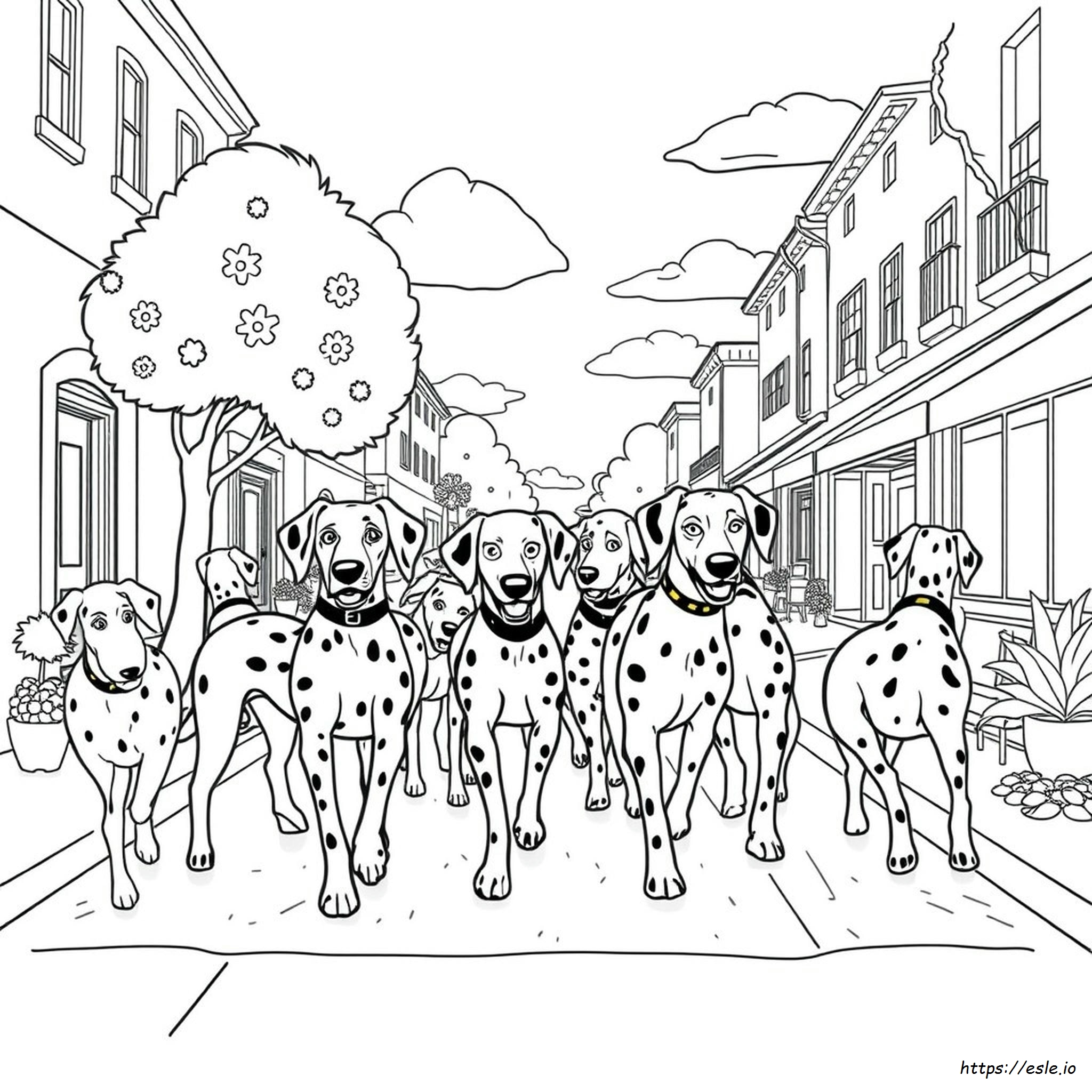 101 Dalmatian Street Coloring Page - Free Printable