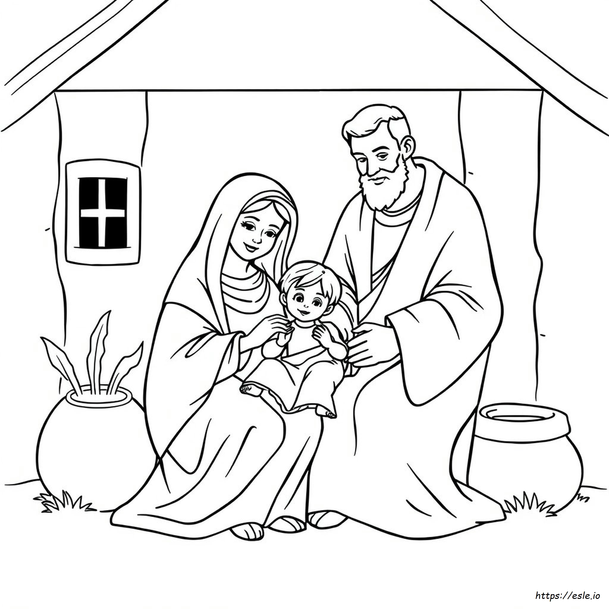 Sacra Famiglia Da Colorare Gratis