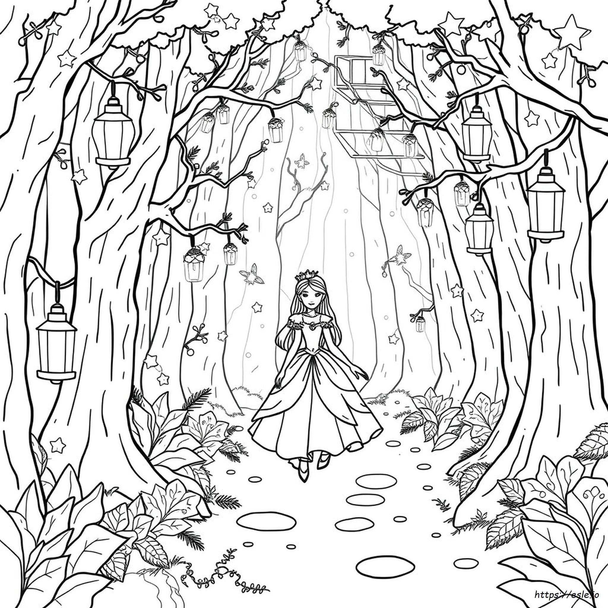 Easy Magical Forest Coloring Pages