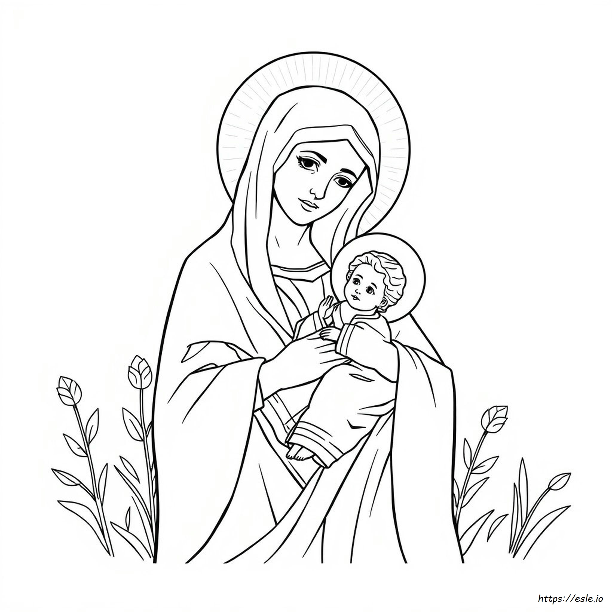 Theotokos Coloring Page