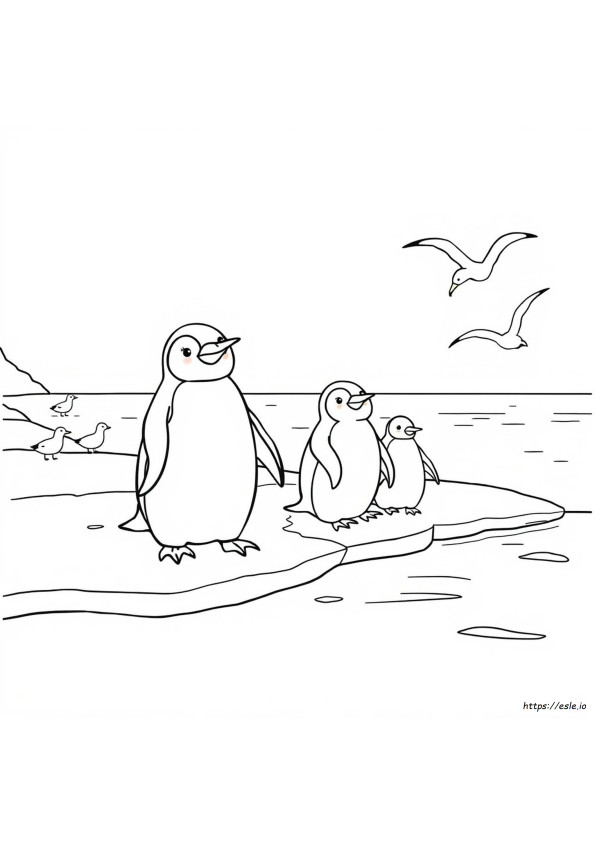 Pagina Da Colorare Di Pinguini Carini E Facili