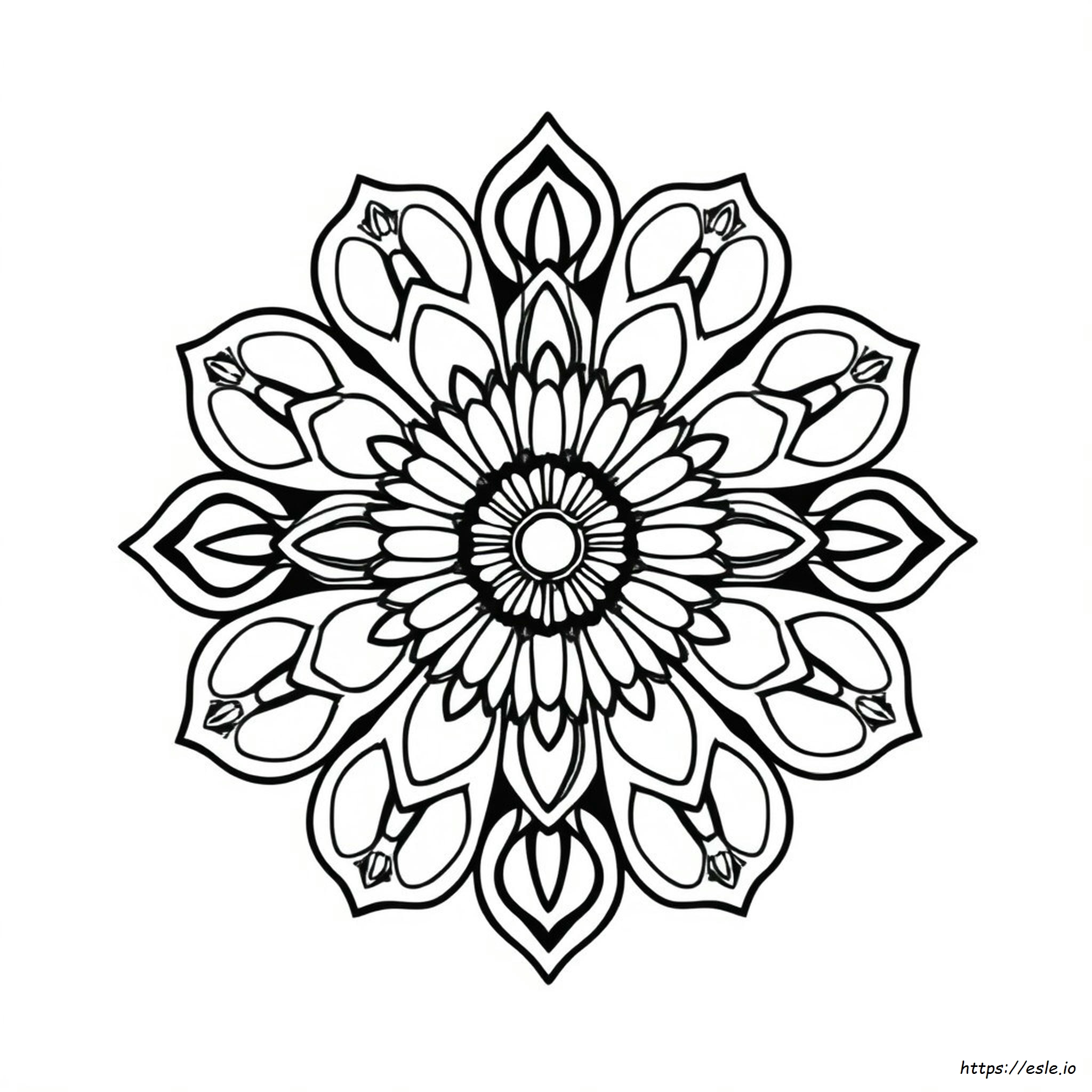 Flower Mandala Coloring Page - Free Printable PDF