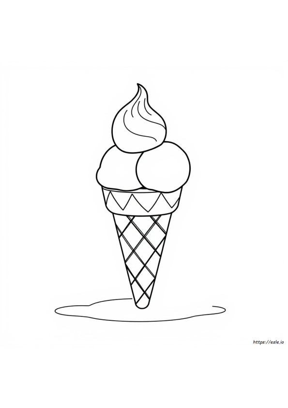 Easy Ice Cream Cone Coloring Page
