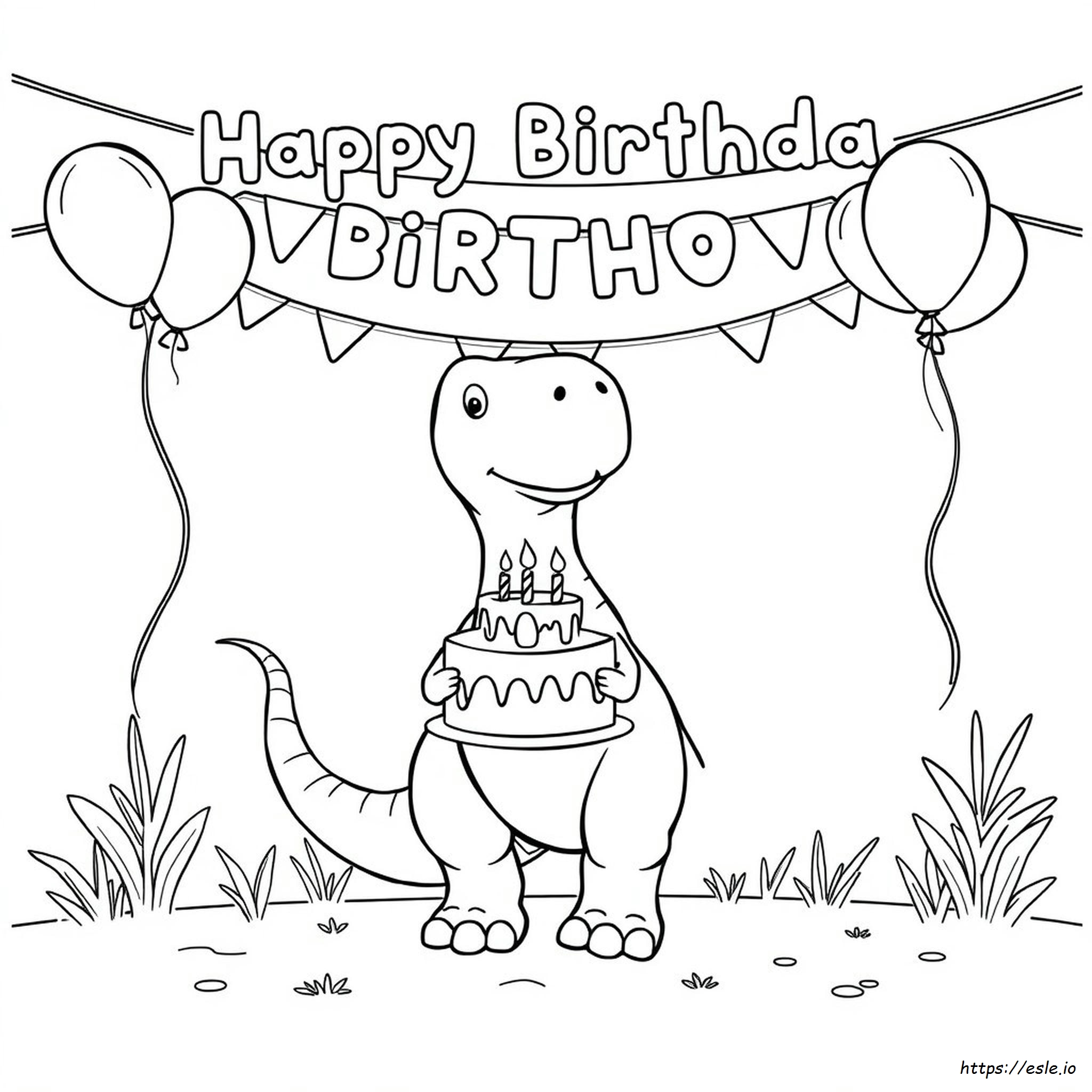 Dinosaurus Ulang Tahun Gambar Mewarnai