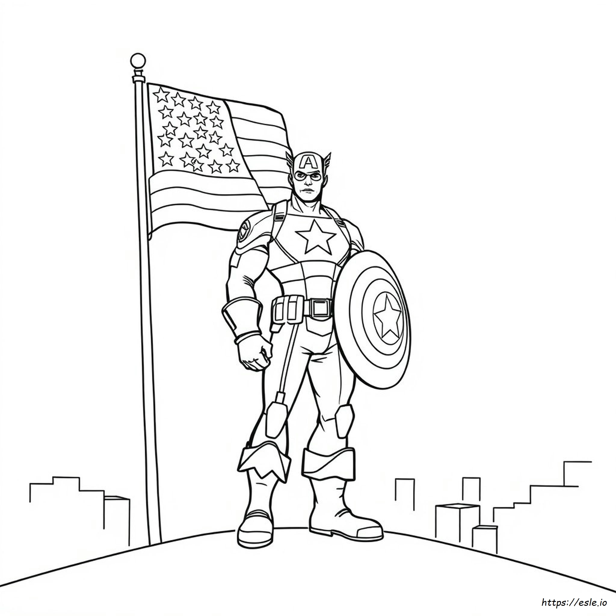 Captain America Sketch For Coloring - Free Printable