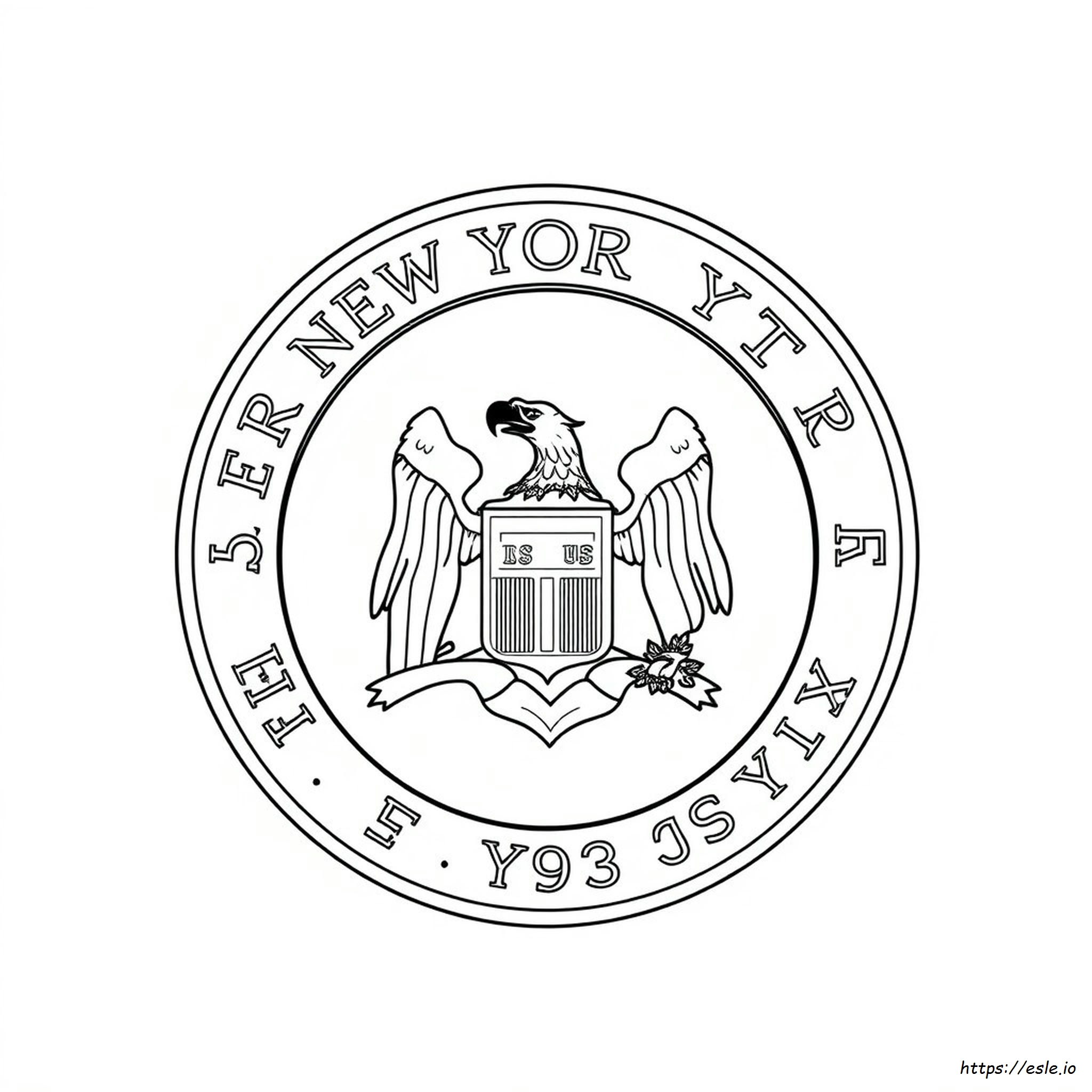 New York State Seal Coloring Page - Free Printable PDF