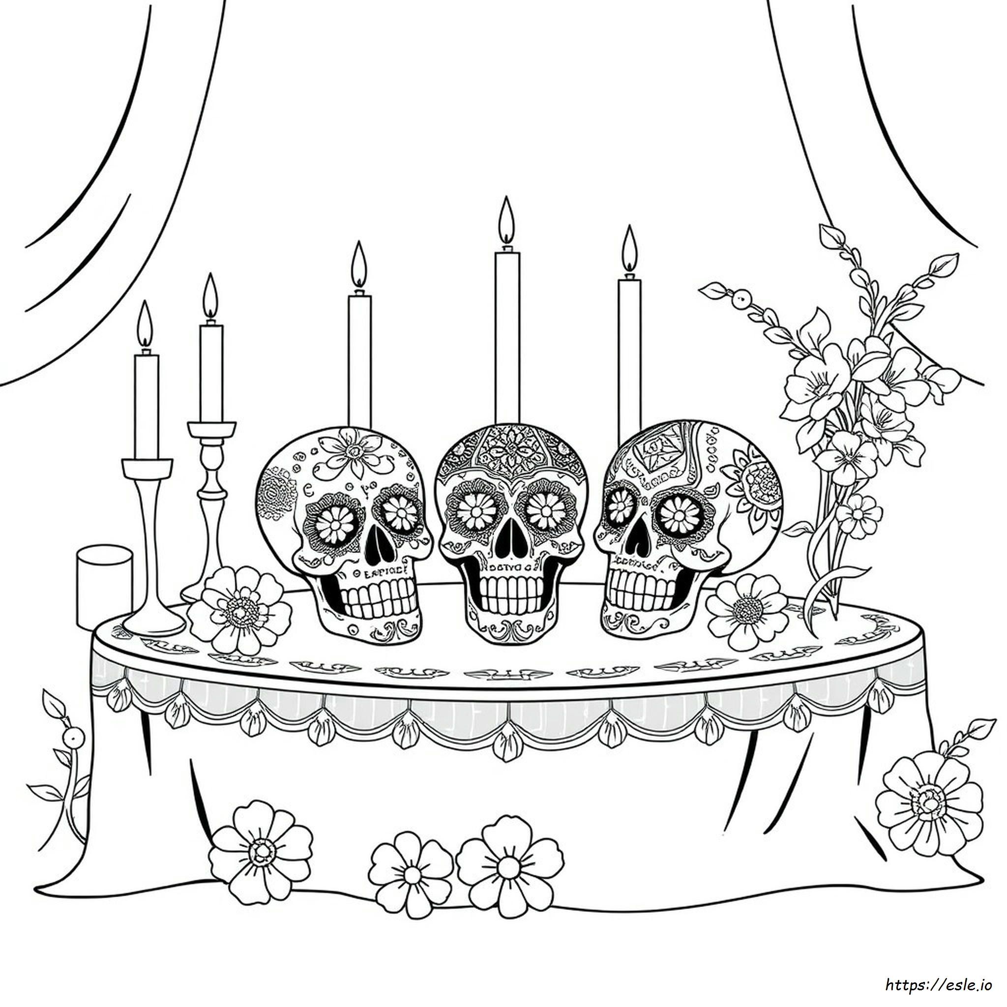 Sugar Skulls Coloring Page - Free Printable