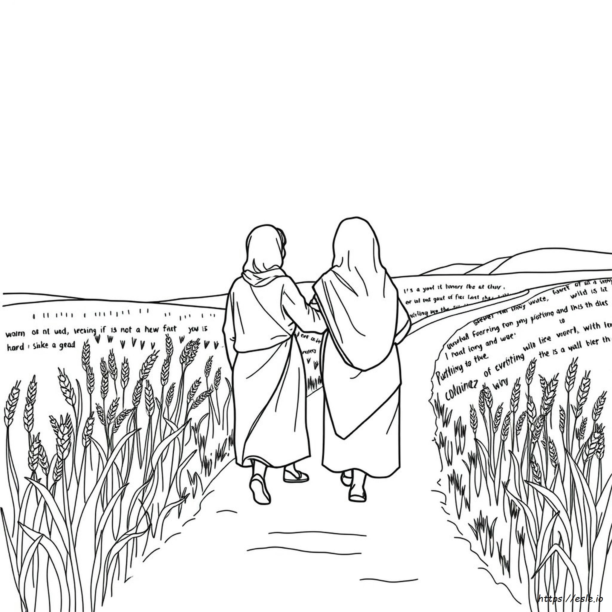 Ruth En Naomi Kleurplaat kleurplaat