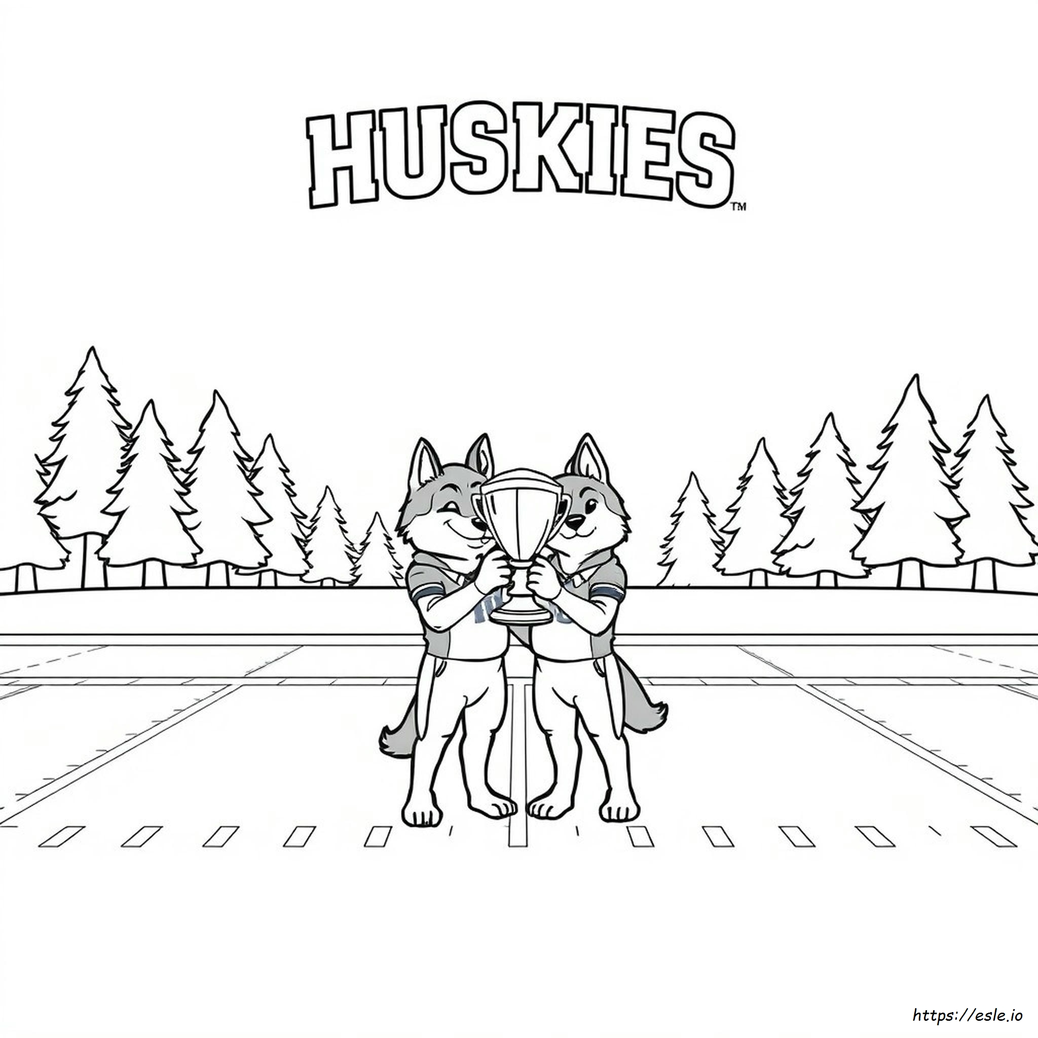 Disegno Washington Huskies Da Colorare - Gratis Da Stampare