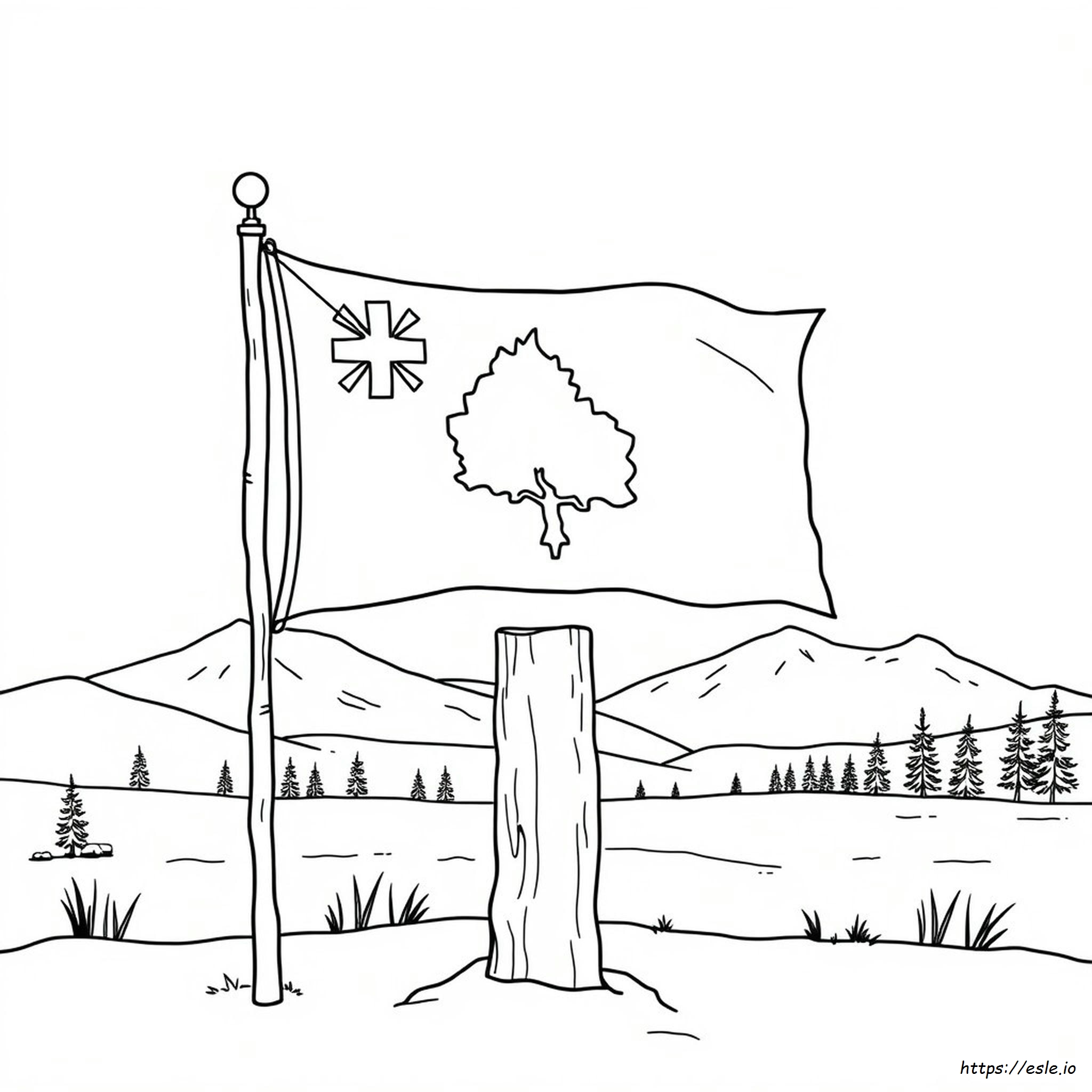 Yukon Flag Coloring Page - Free Printable