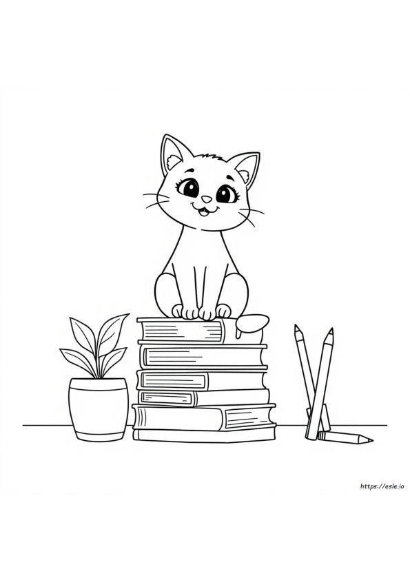 Çizgi Film Kedi Boyama Sayfaları