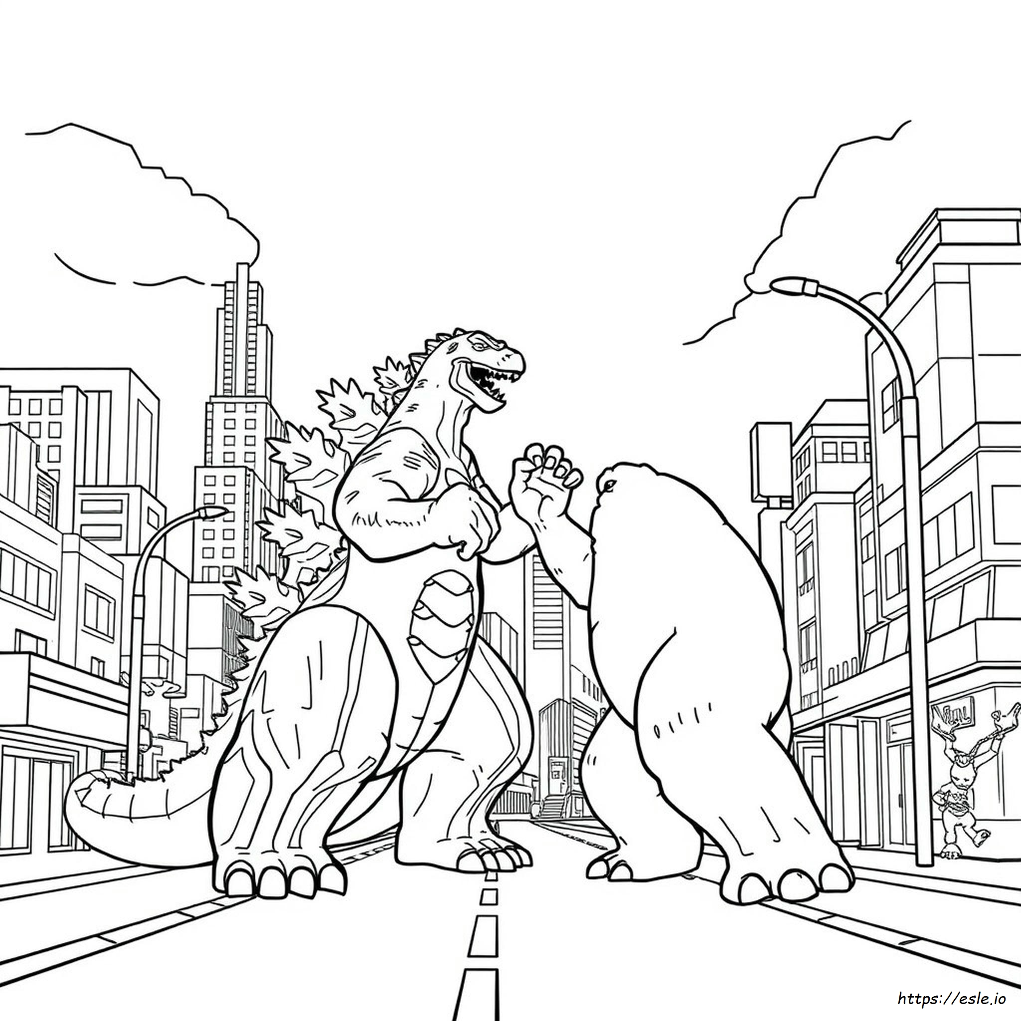 Godzilla X Kong Coloring Pages Printable