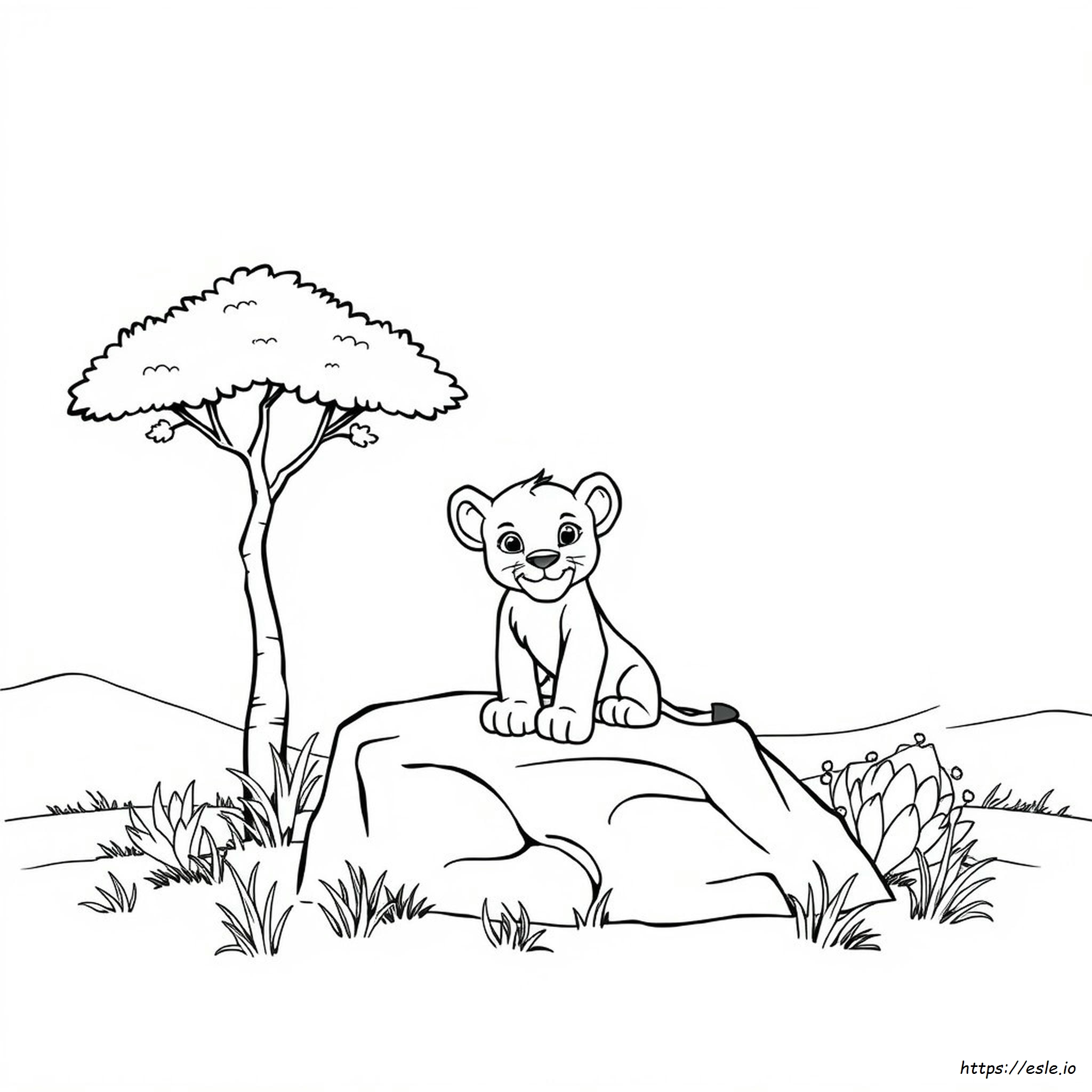Löwenjunges Ausmalbild