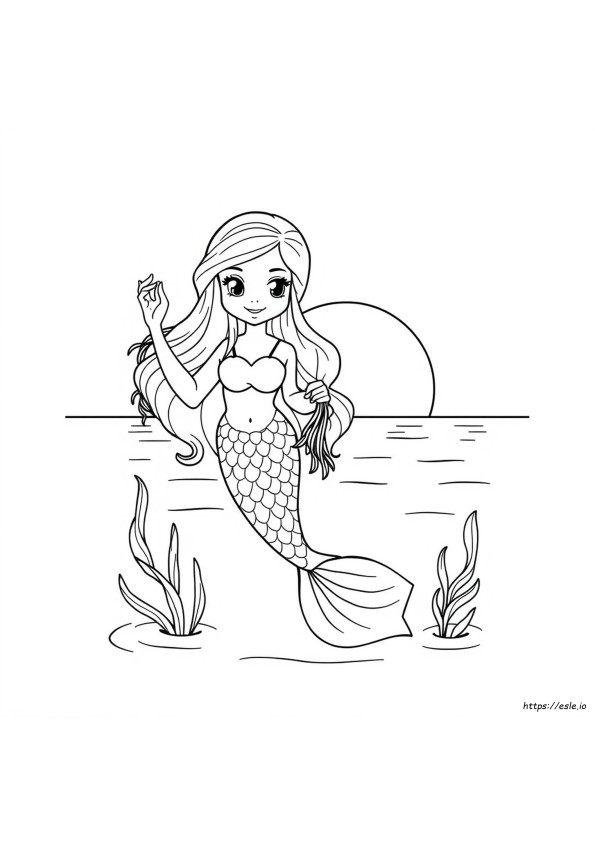 Mermaid Hair Coloring Page